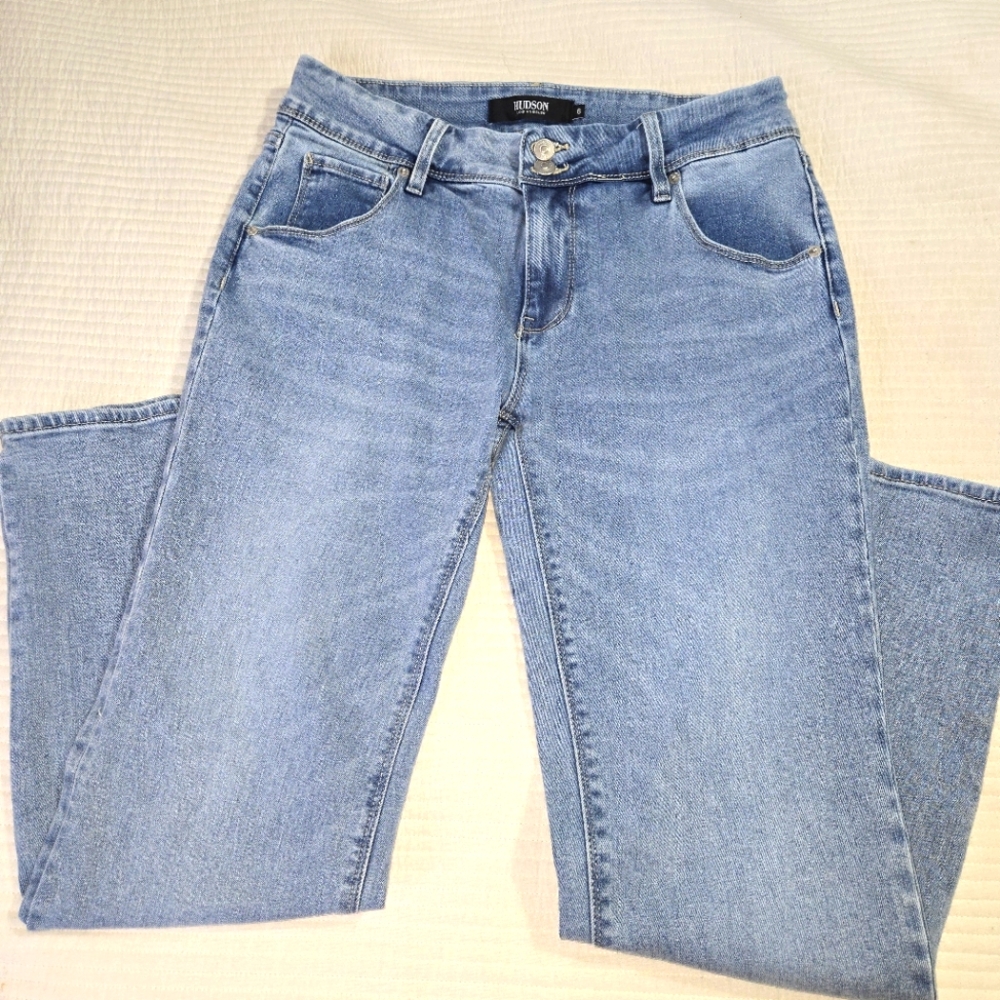 Hudson Women's Mid-rise Straight Leg Blue Jeans